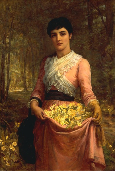 埃德溫·朗，《我們英格蘭帝國(guó)的女兒：櫻草花》（1887），布面油畫(huà)。（來(lái)自英國(guó)藝術(shù)中心）