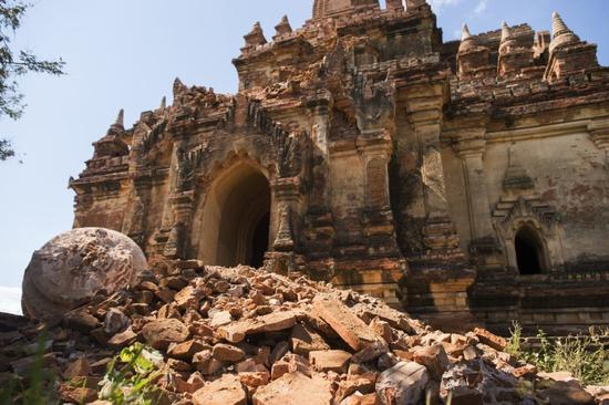 受損的Myauk Guni神廟。圖片：YE AUNG THU AFP Getty Images