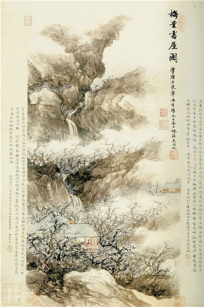 吳湖帆 梅景書(shū)屋圖  紙本立軸 1929年  上海博物館藏