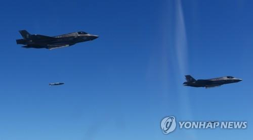 F-35B戰(zhàn)斗機(jī)。（圖片來源：韓聯(lián)社）