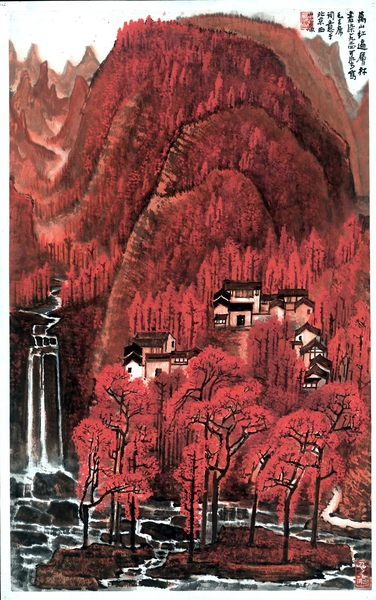 5李可染 《萬山紅遍》 紙本水墨設(shè)色 79.6x49.2cm 1964年