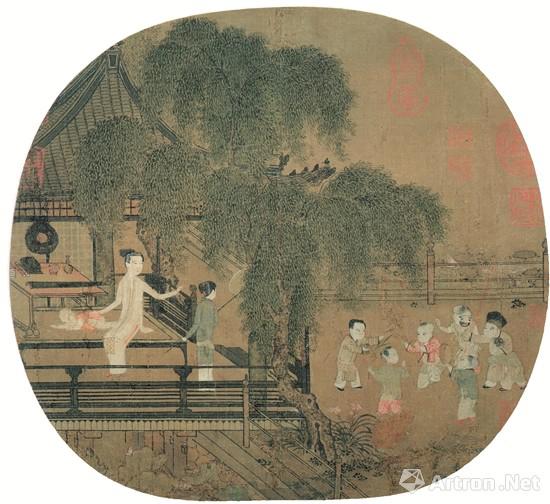 宋 佚名 荷亭嬰戲圖 現(xiàn)藏于美國(guó)波士頓藝術(shù)博物館