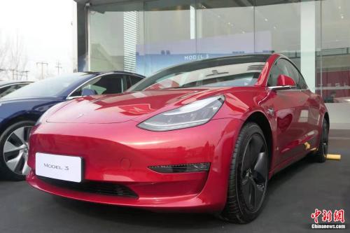 特斯拉Model 3。張旭 攝