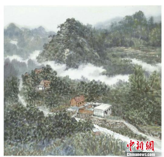 中國美術(shù)家協(xié)會副主席李翔在興隆寫生作品 張桂芹 攝